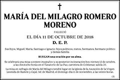 María del Milagro Romero Moreno